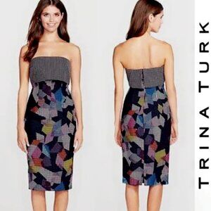 TRINA TURK Multicolor Daja Strapless Dress Size 6